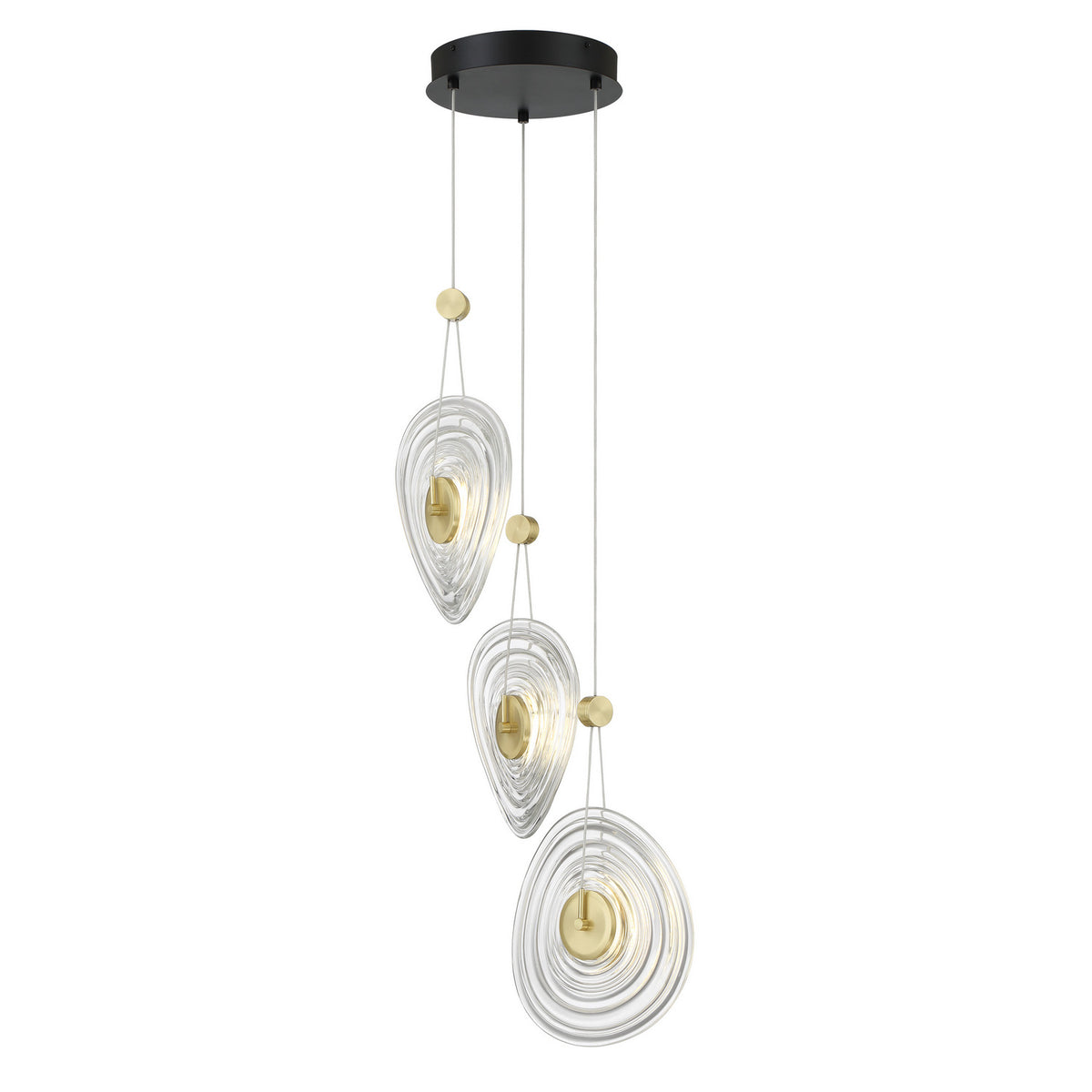 George Kovacs - P5601-884-L - LED Pendant - Topknot - Coal And Brushed Gold
