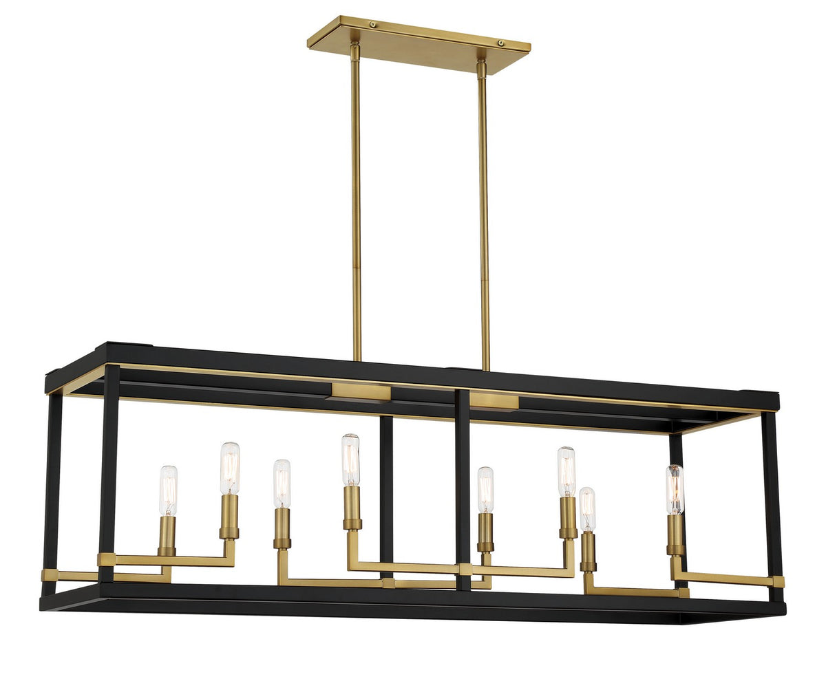 Minka-Lavery - 2118-726 - Eight Light Island Pendant - UNION ESTATES - Coal And Soft Brass