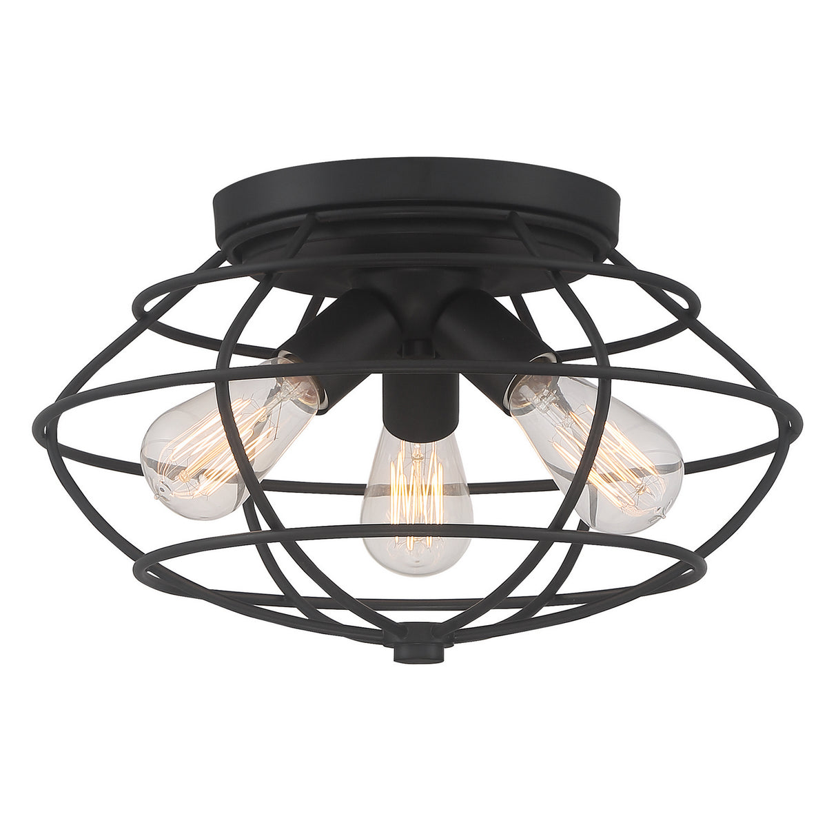Designers Fountain - 1260-MB - Three Light Flushmount - Jax - Matte Black