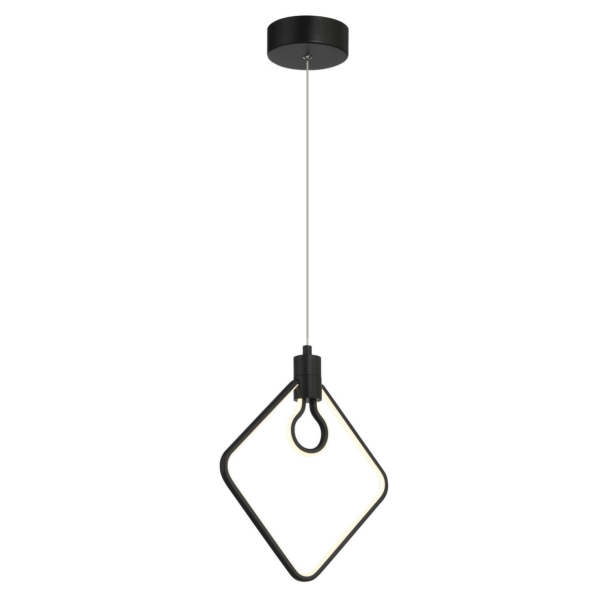 George Kovacs - P1904-66A-L - LED Pendant - Edison's Outline - Coal Black