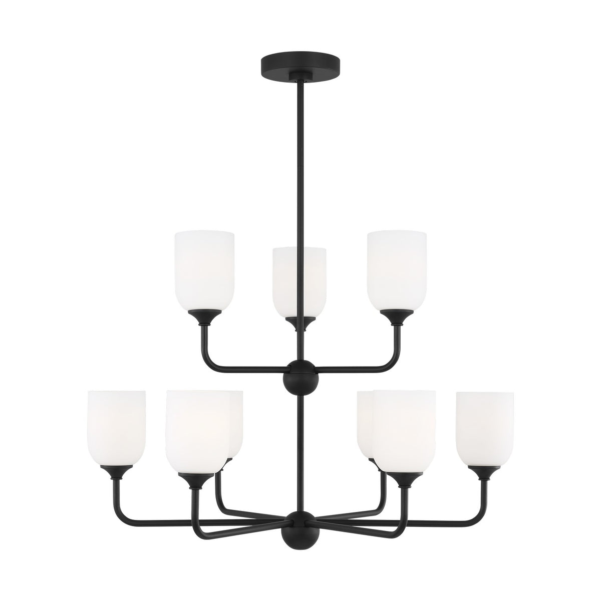 Generation Lighting - GLC1109MBK - Nine Light Chandelier - Emile - Midnight Black