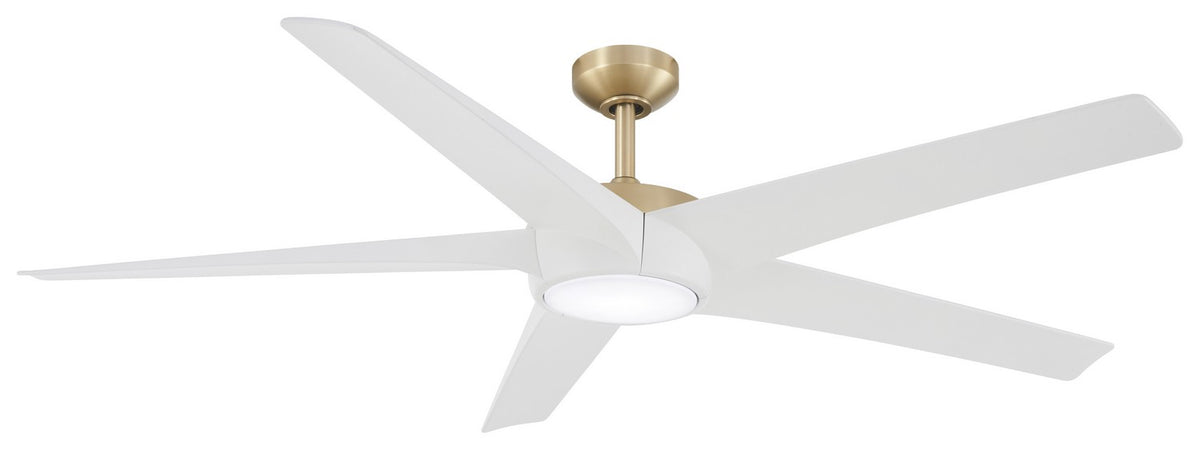 Minka Aire - F767L-SBR/WHF - 64"Ceiling Fan - Skymaster - Soft Brass