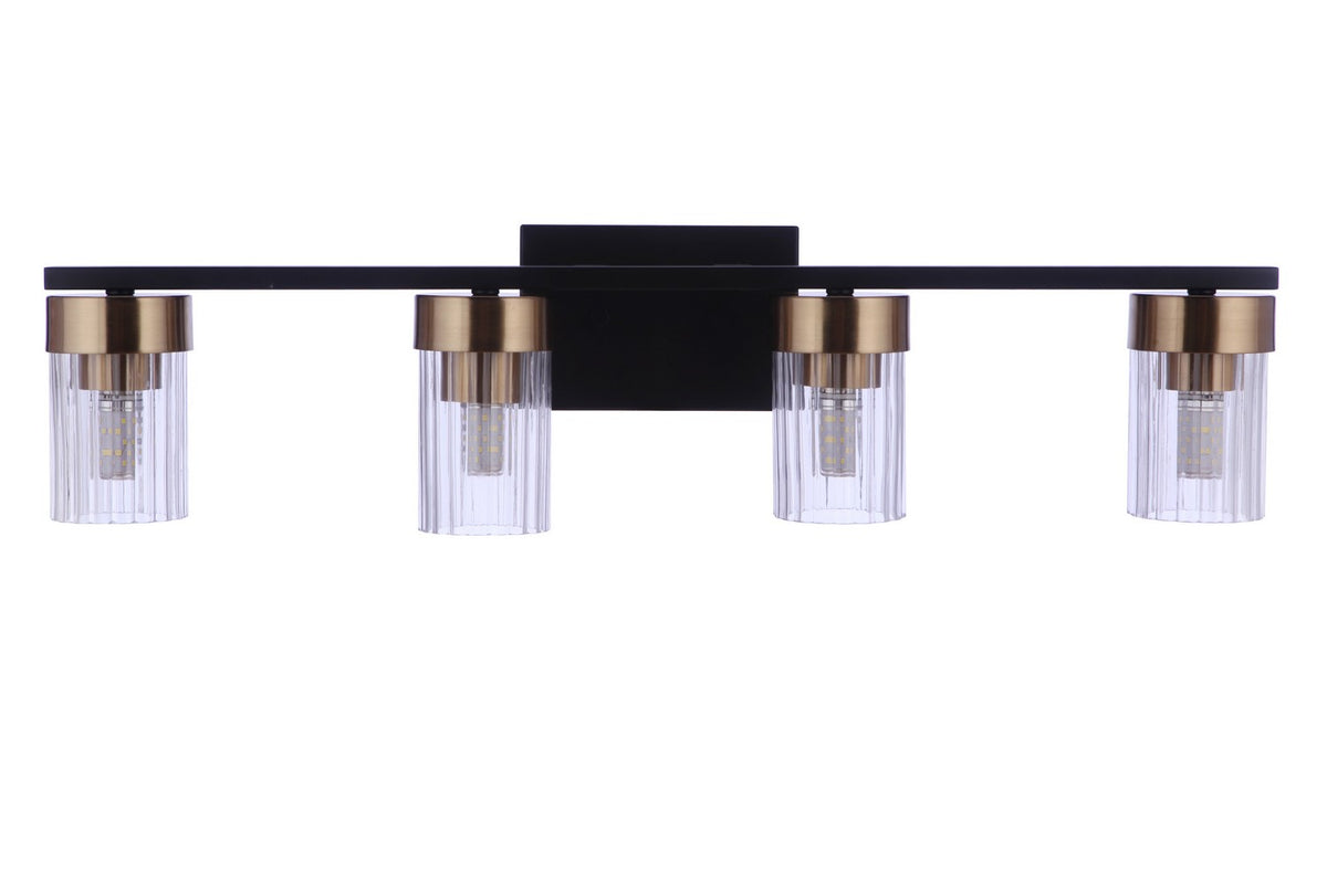 Craftmade - 11827FBSB4 - Four Light Vanity - Bond Street - Flat Black/Satin Brass