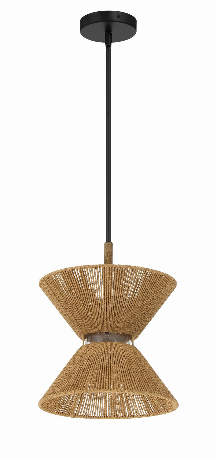 Craftmade - 58591-FBWAL - One Light Pendant - Serena - Flat Black/Walnut