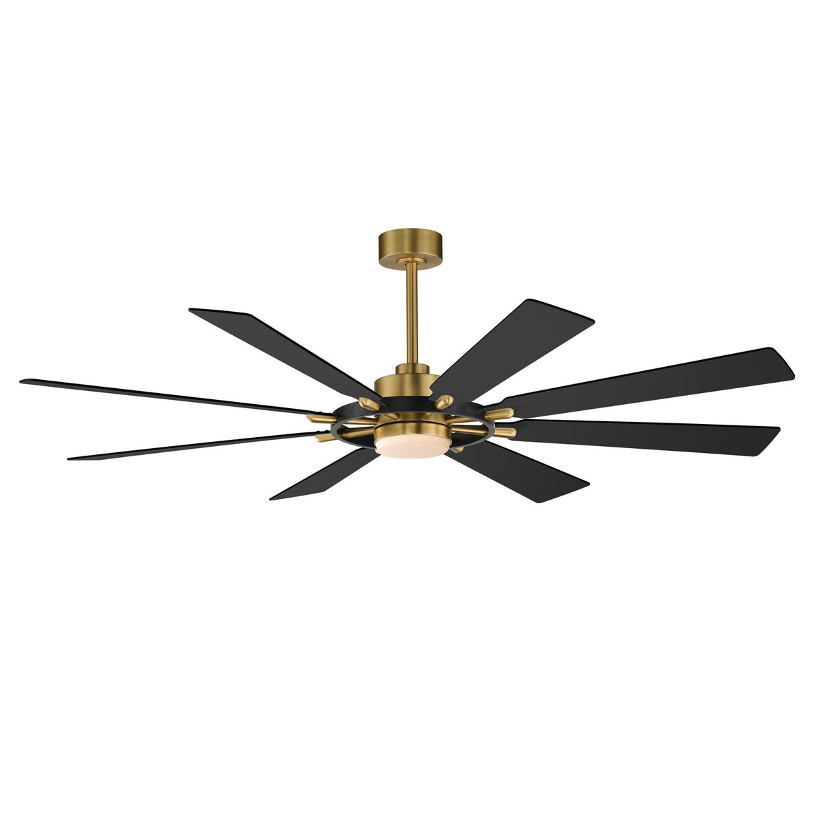 Maxim - 88878BKNAB - 72" Ceiling Fan - Helm - Black / Natural Aged Brass