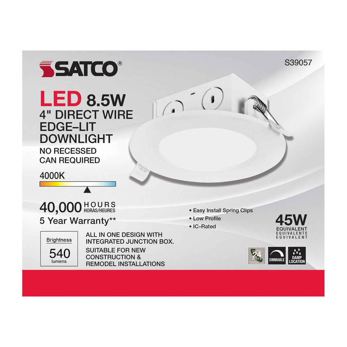 Satco - S39057 - LED Downlight - White