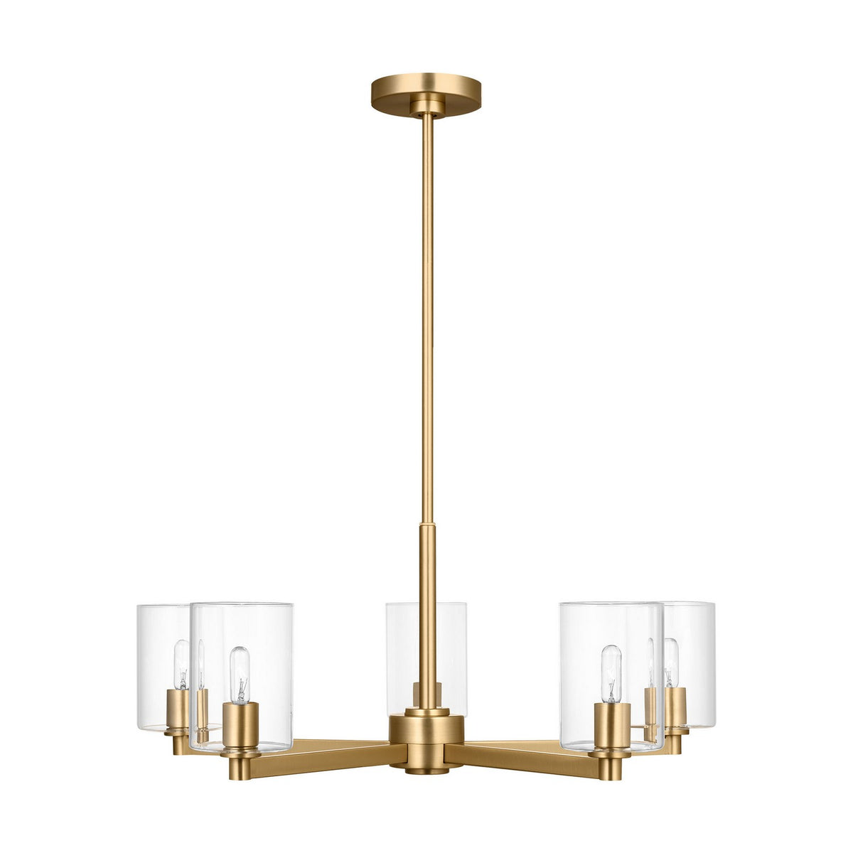 Visual Comfort Studio - 3164205C-848 - Five Light Chandelier - Fullton - Satin Brass