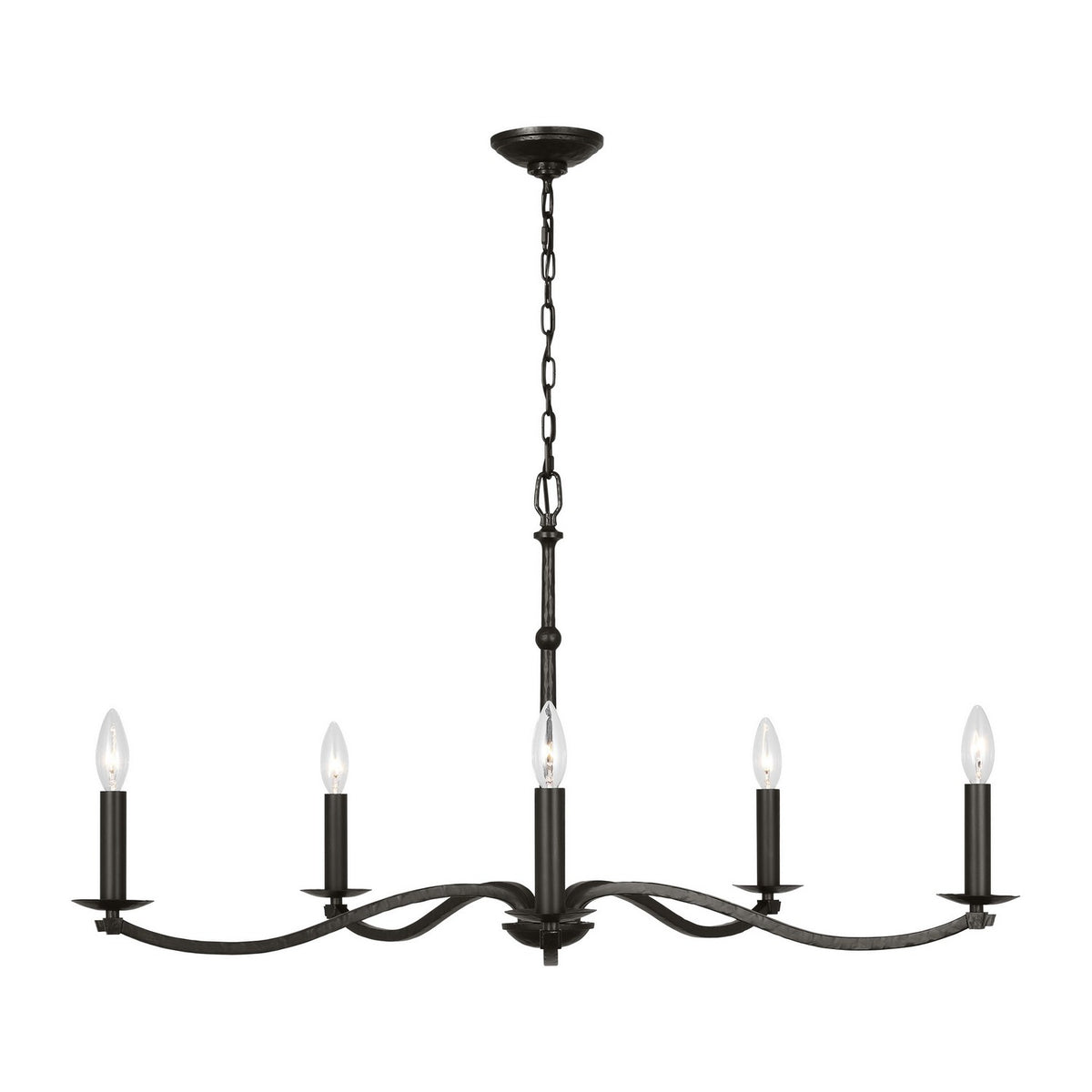 Visual Comfort Studio - CC1755AI - Five Light Chandelier - Wellen - Aged Iron