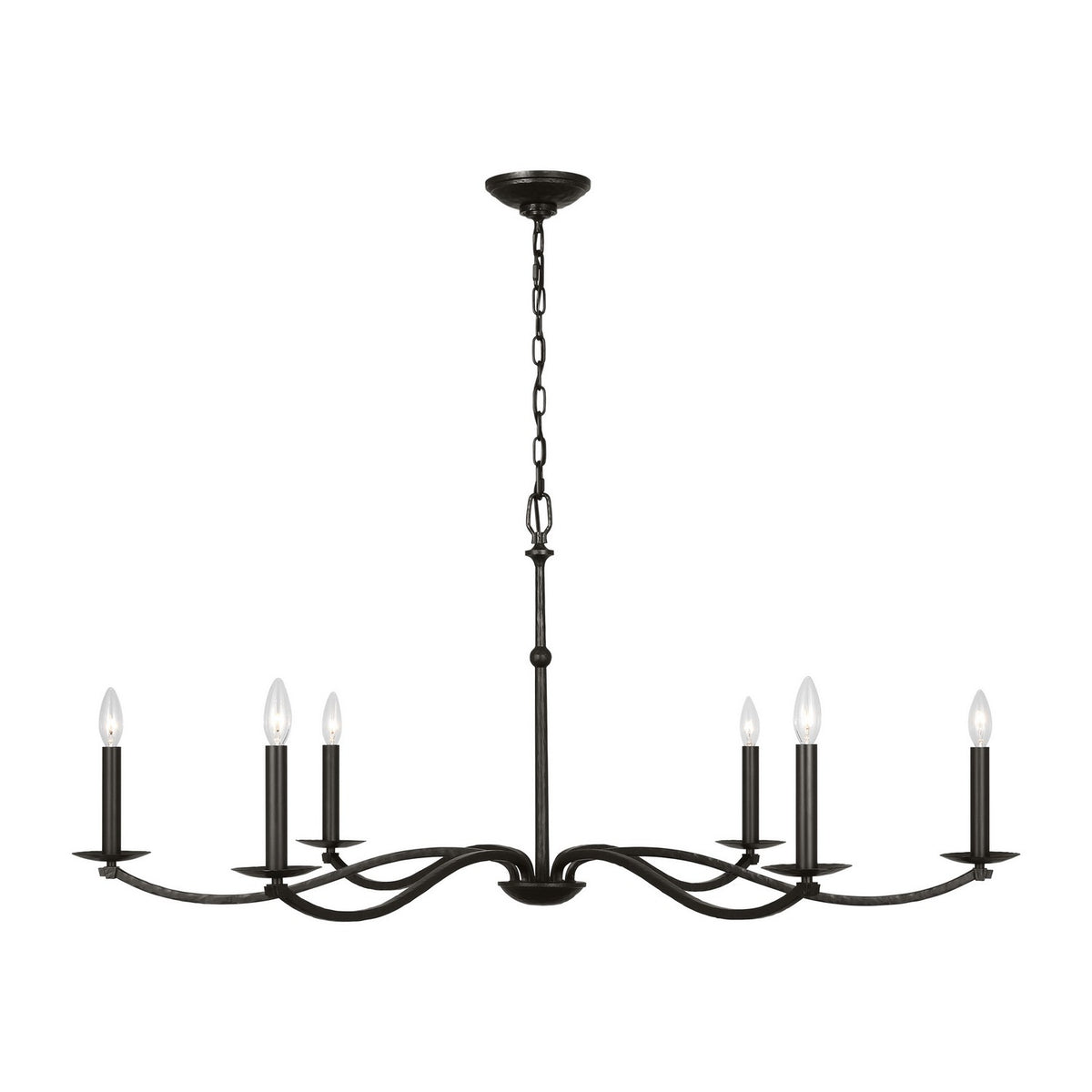 Visual Comfort Studio - CC1766AI - Six Light Chandelier - Wellen - Aged Iron