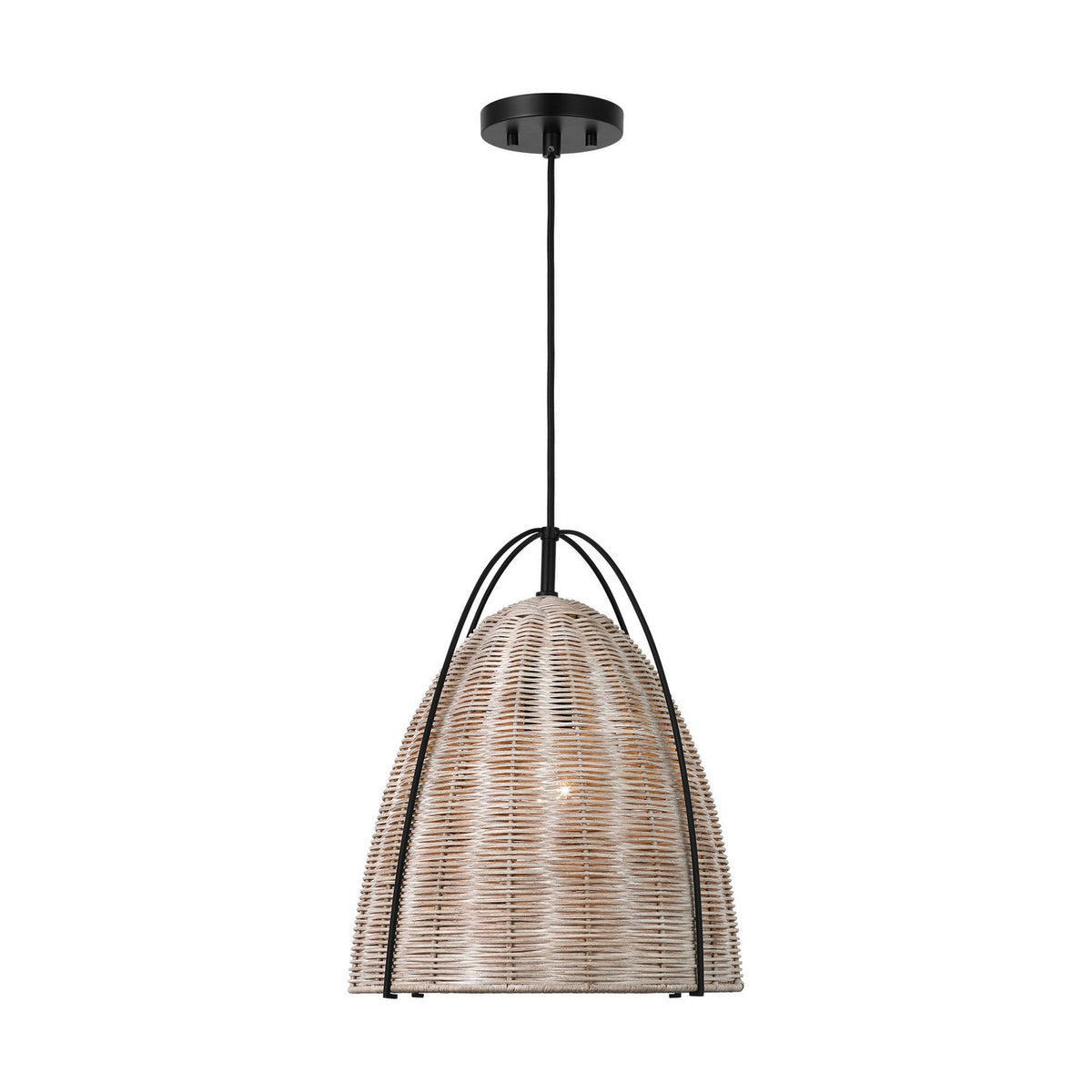 Visual Comfort Studio - GLP1081MBK-ASW - One Light Pendant - Norman - Ash Wicker
