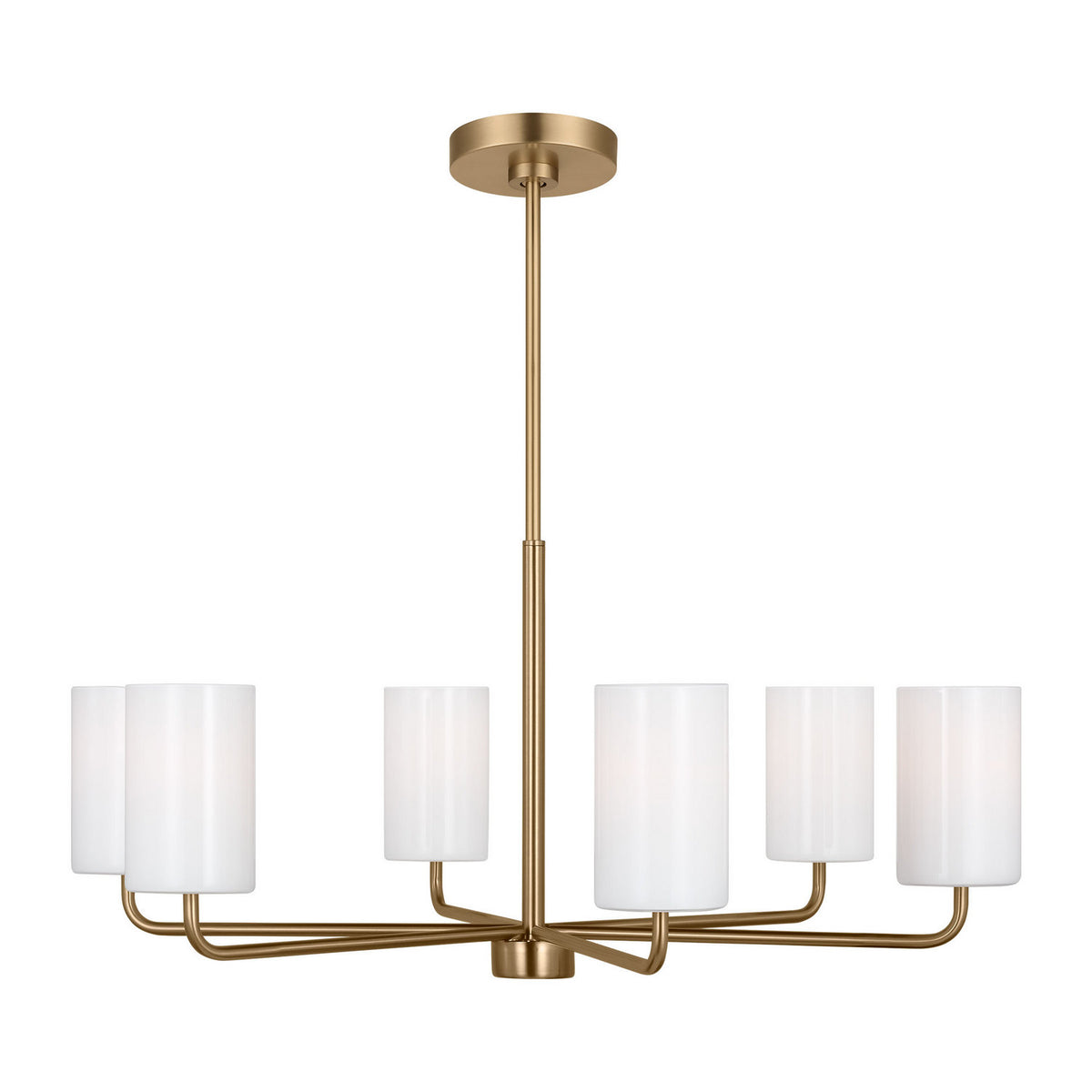 Generation Lighting - GLC1026EN3/SB - Six Light Chandelier - Rhett - Satin Brass