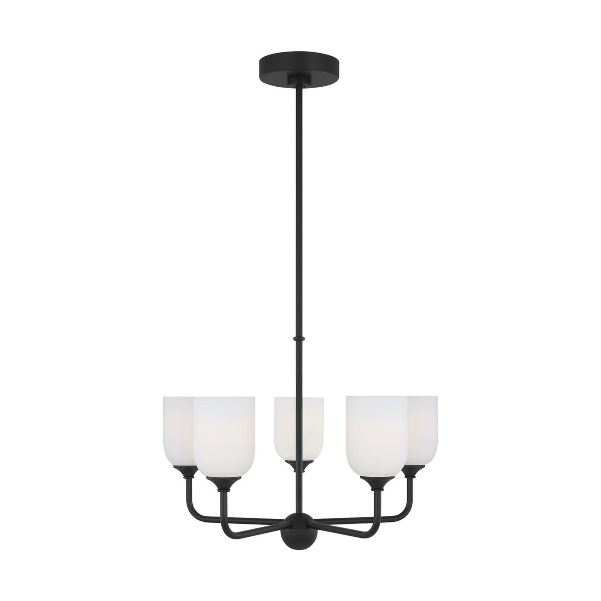 Generation Lighting - GLC1085EN3/MBK - Five Light Chandelier - Emile - Midnight Black