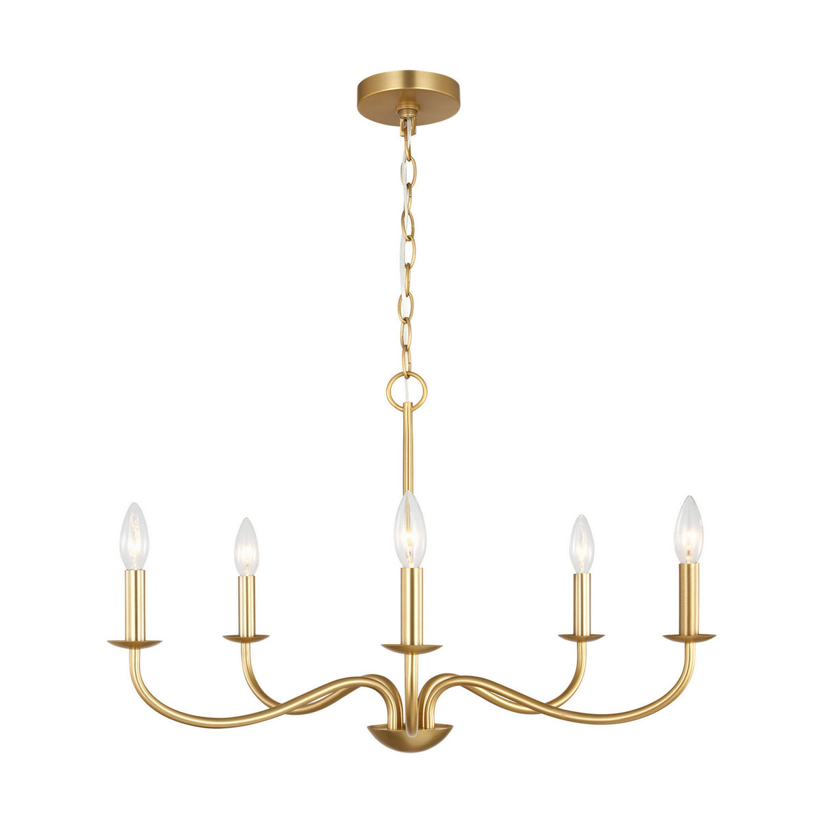 Generation Lighting - GLC1205SB - Five Light Chandelier - Abells - Satin Brass