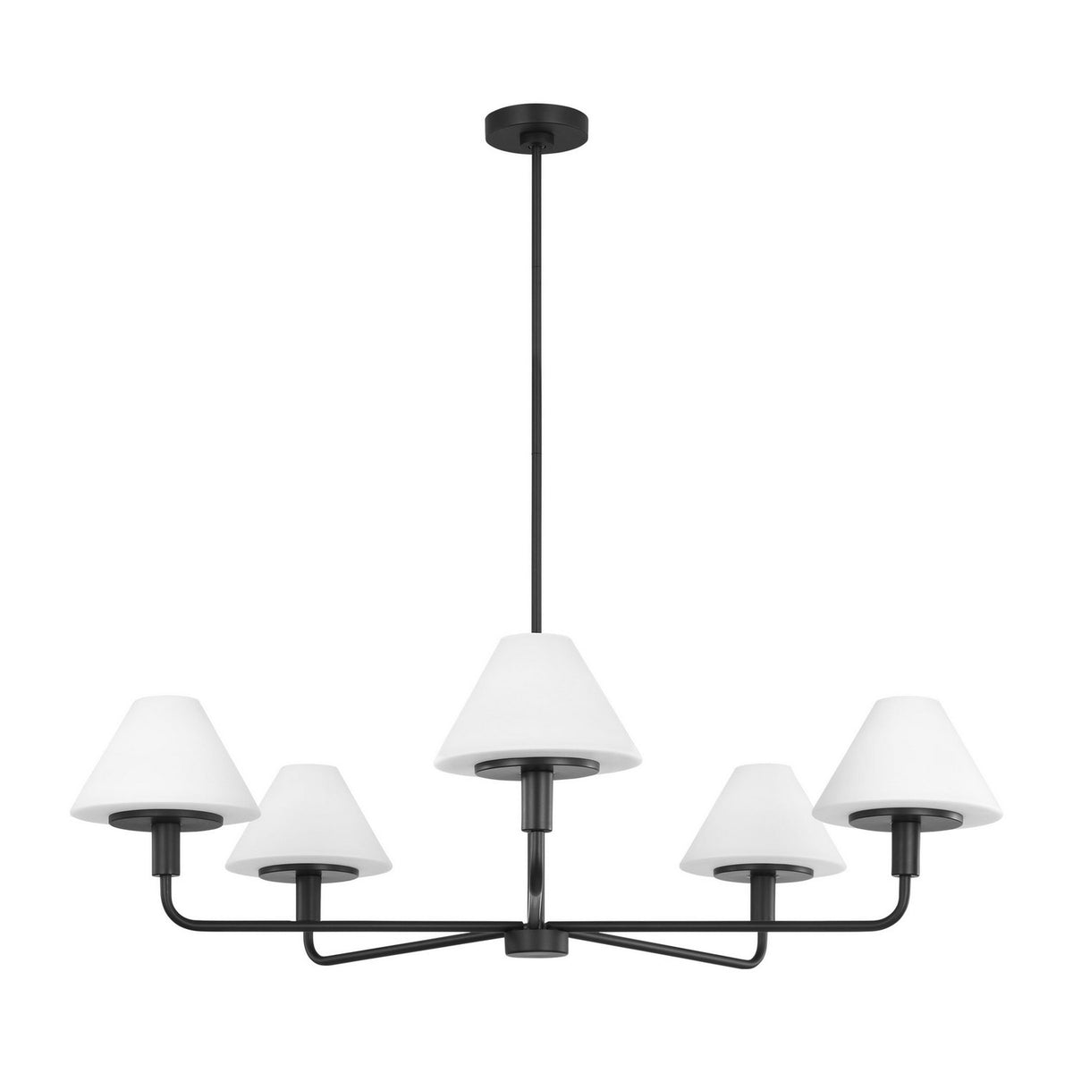 Generation Lighting - GLC1235MBK - Five Light Chandelier - Mendota - Midnight Black