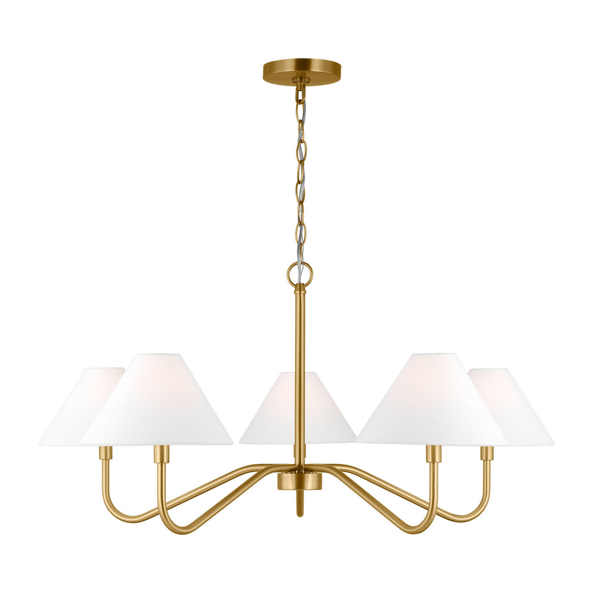 Visual Comfort Studio - DJC1205SB - Five Light Chandelier - Eldon - Satin Brass