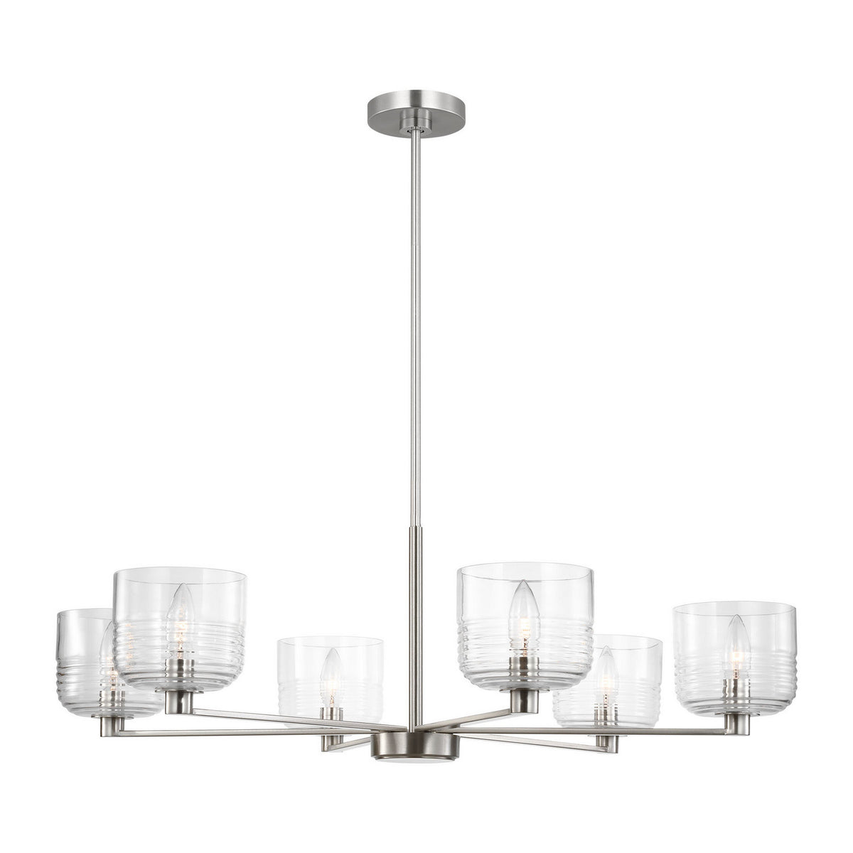 Visual Comfort Studio - DJC1216BS - Six Light Chandelier - Lochdale - Brushed Nickel