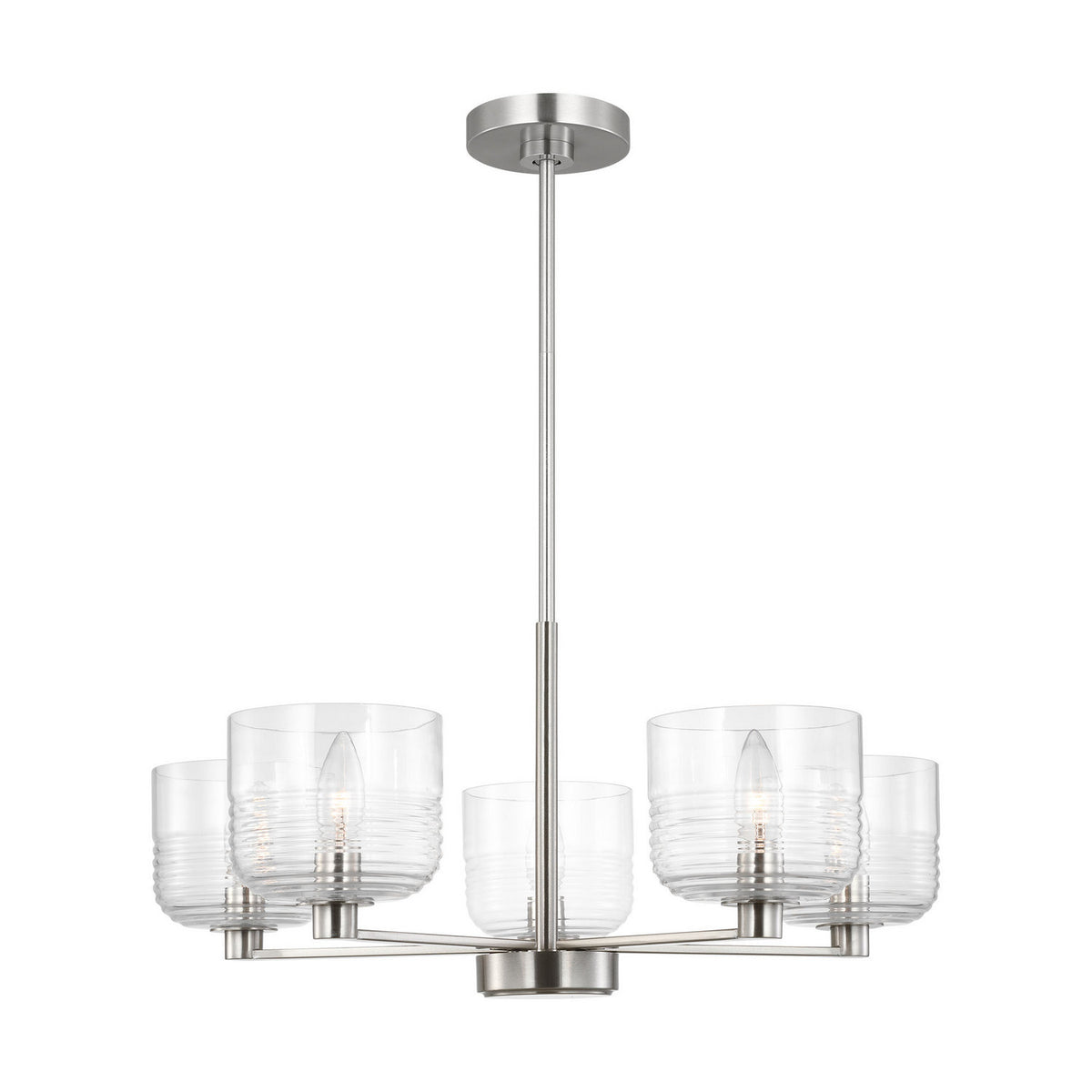 Visual Comfort Studio - DJC1225BS - Five Light Chandelier - Lochdale - Brushed Nickel