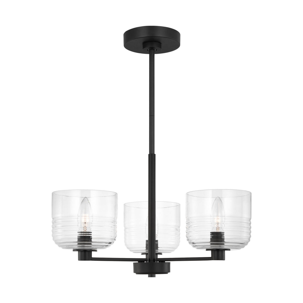 Visual Comfort Studio - DJC1233MBK - Three Light Chandelier - Lochdale - Midnight Black