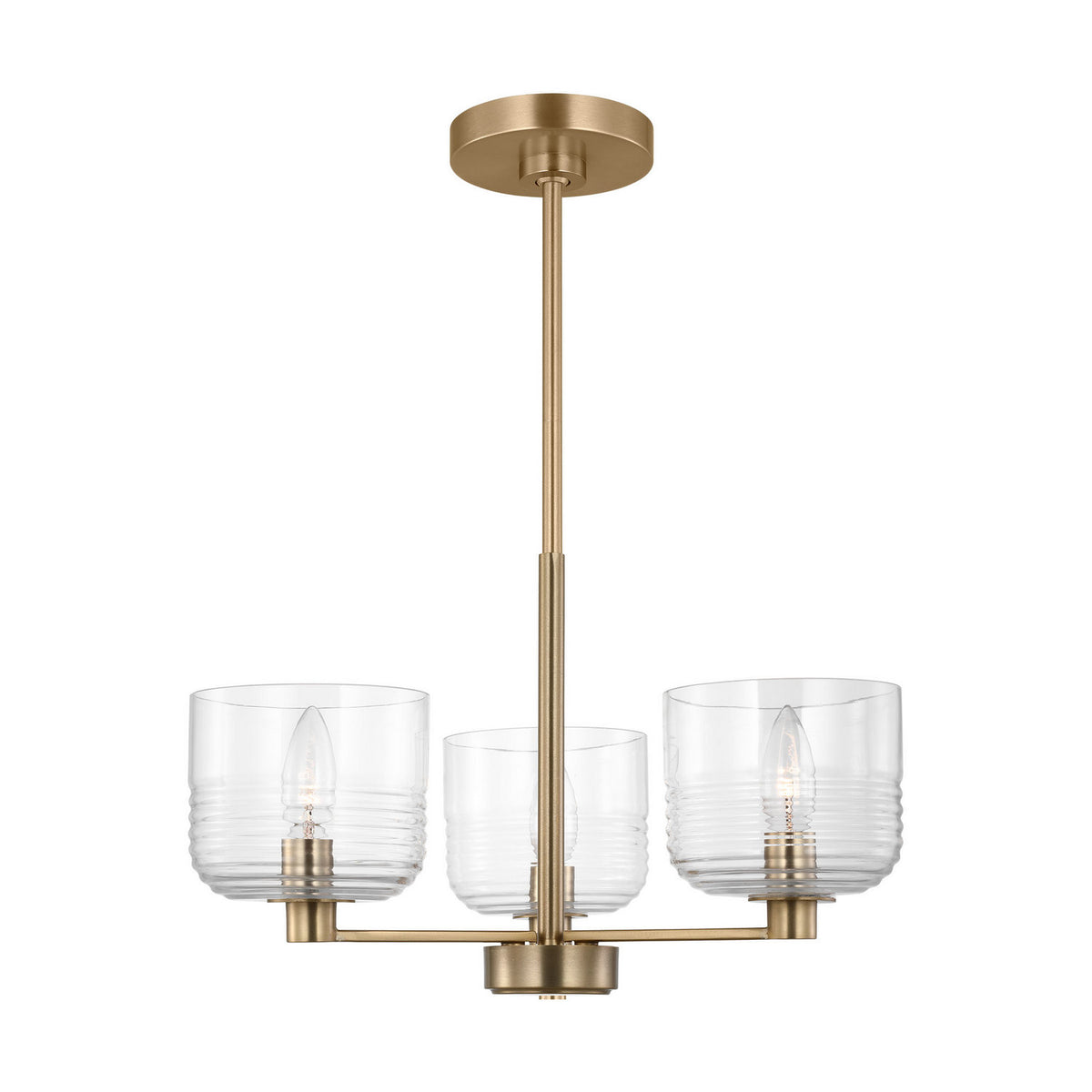 Visual Comfort Studio - DJC1233SB - Three Light Chandelier - Lochdale - Satin Brass