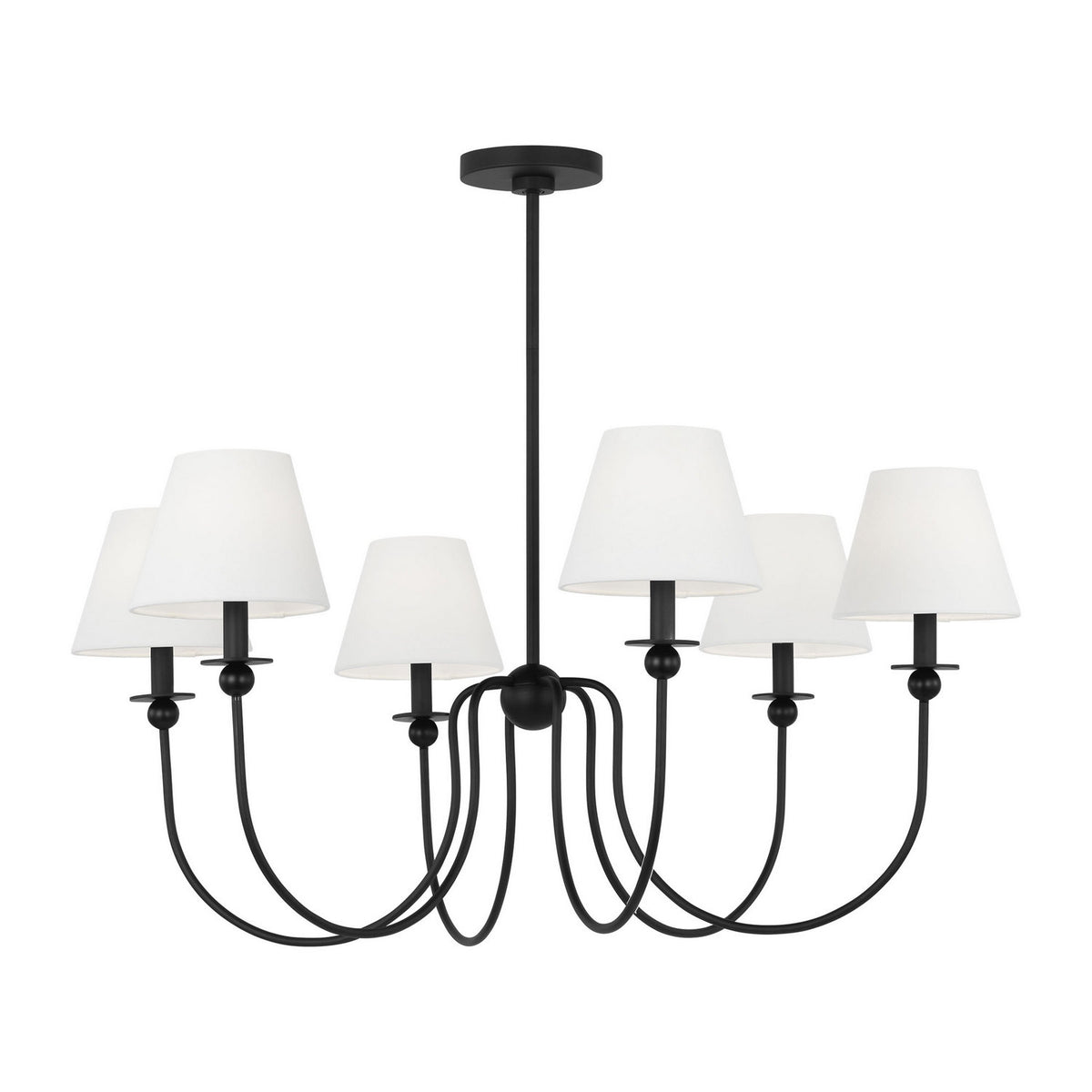 Visual Comfort Studio - DJC1246MBK - Six Light Chandelier - Elsay - Midnight Black