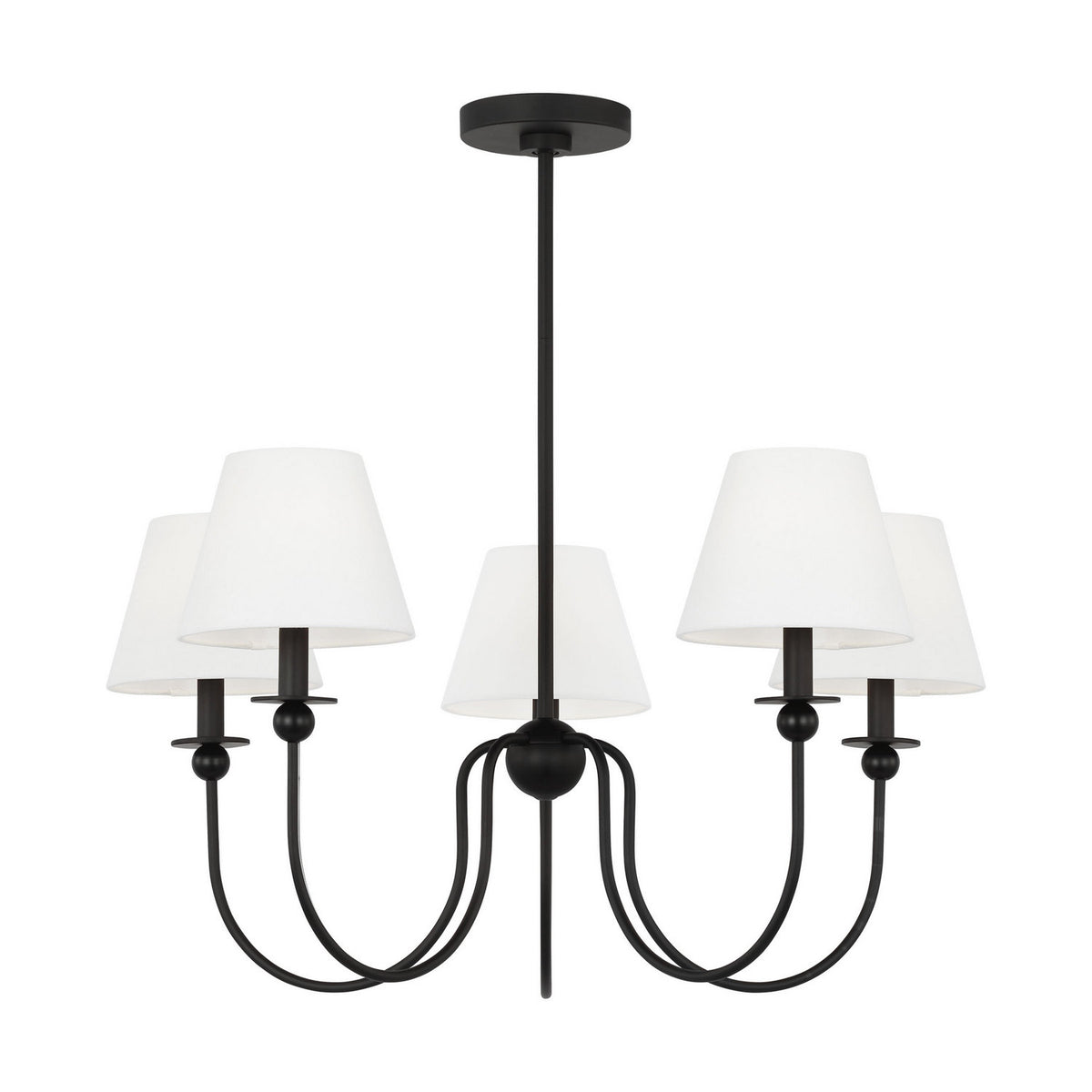 Visual Comfort Studio - DJC1255MBK - Five Light Chandelier - Elsay - Midnight Black