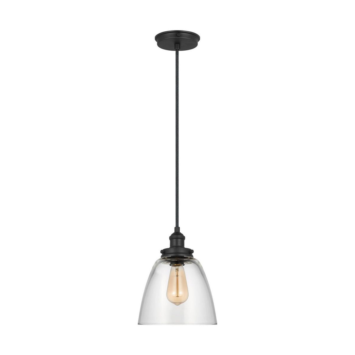 Visual Comfort Studio - P1349MBK - One Light Pendant - Baskin - Midnight Black