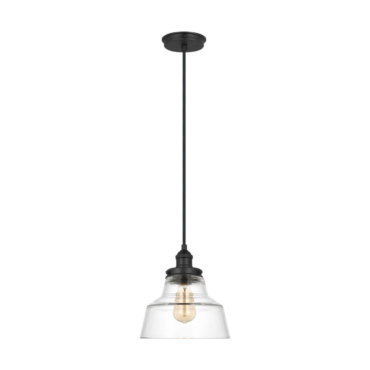 Visual Comfort Studio - P1348MBK - One Light Pendant - Baskin - Midnight Black