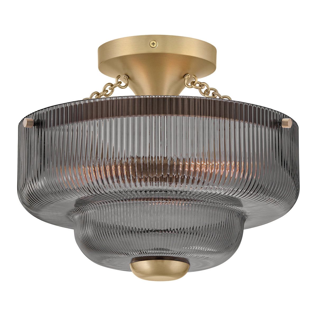 Hinkley - 48571LCB-SM - LED Semi-Flush Mount - Adella - Lacquered Brass