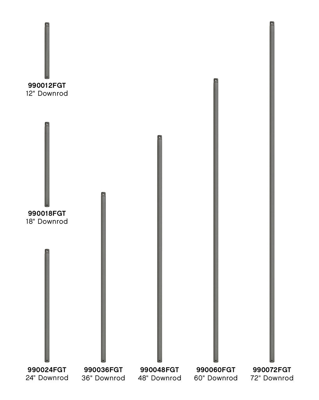 Hinkley - 990036FGT - Downrod - 36" Downrod - Graphite