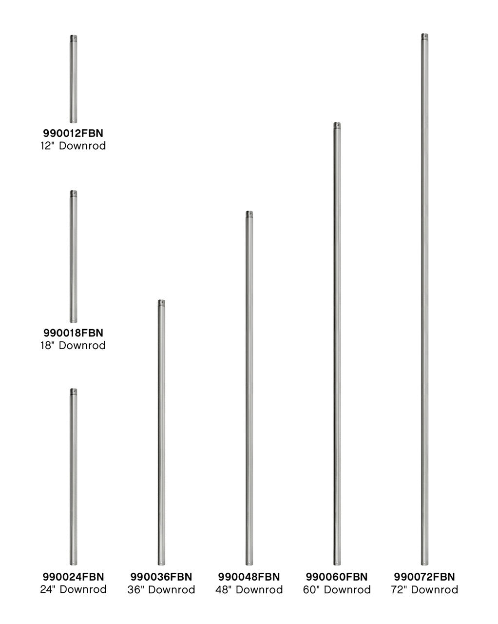 Hinkley - 990048FBN - Downrod - 48" Downrod - Brushed Nickel