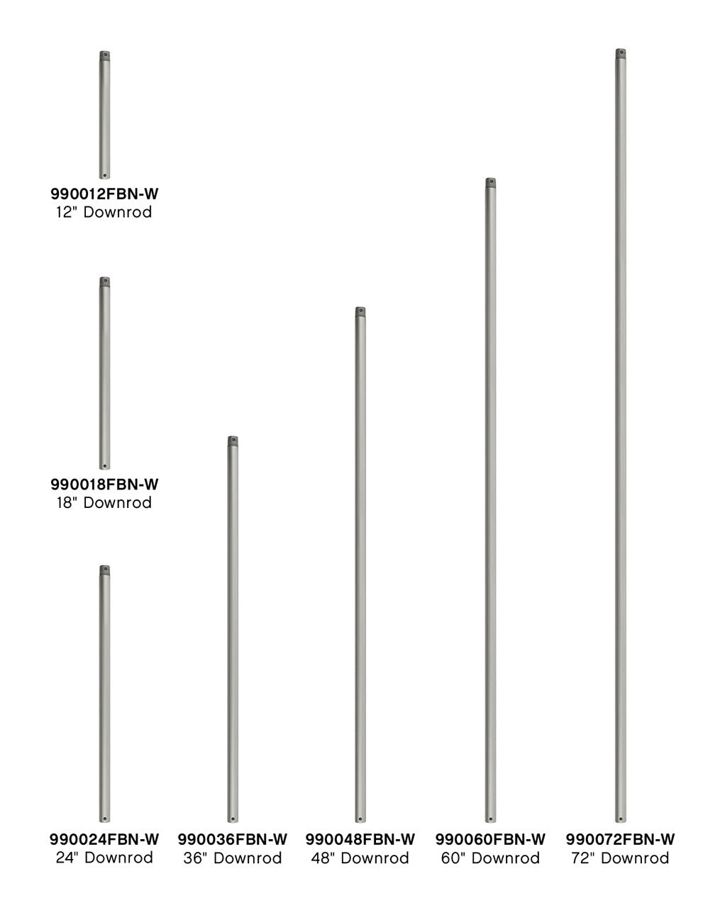Hinkley - 990060FBN-W - Downrod - 60" Downrod - Brushed Nickel