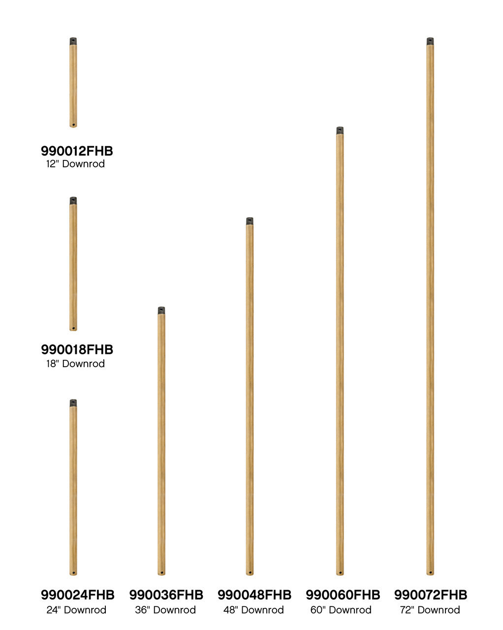 Hinkley - 990060FHB - Downrod - 60" Downrod - Heritage Brass