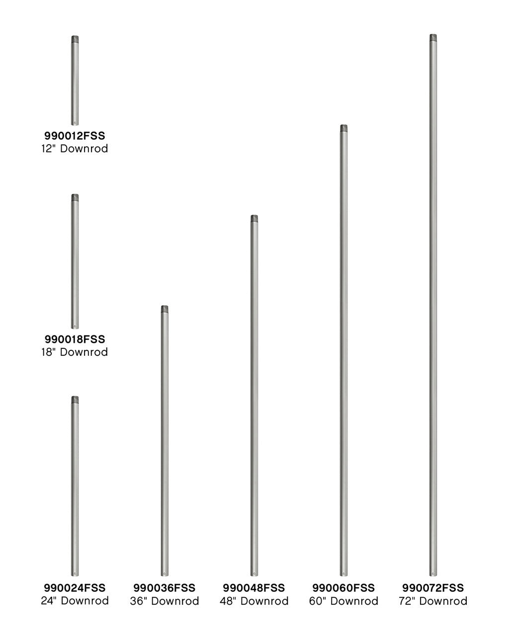 Hinkley - 990060FSS - Downrod - 60" Downrod - Satin Steel