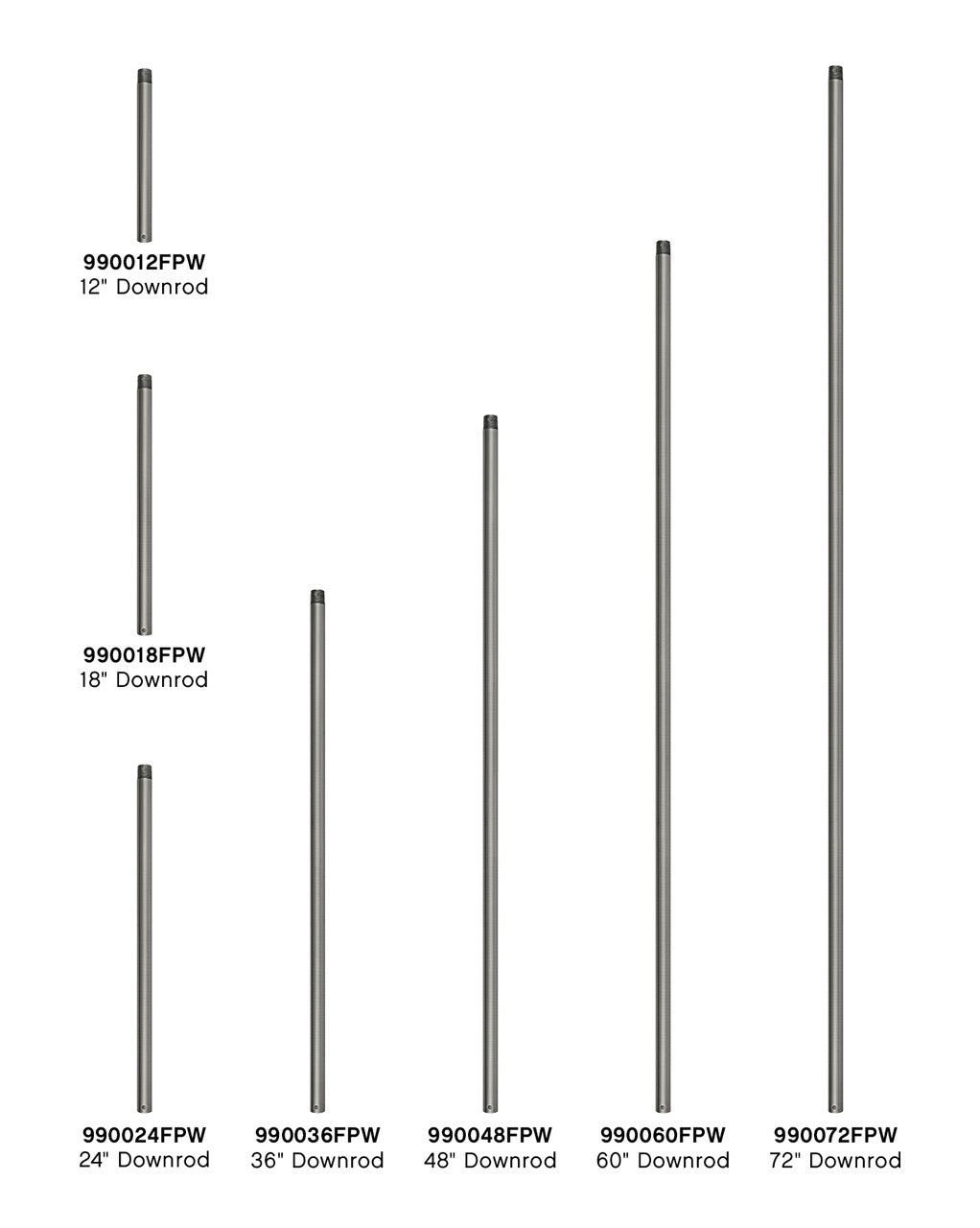 Hinkley - 990072FPW - Downrod - 72" Downrod - Pewter