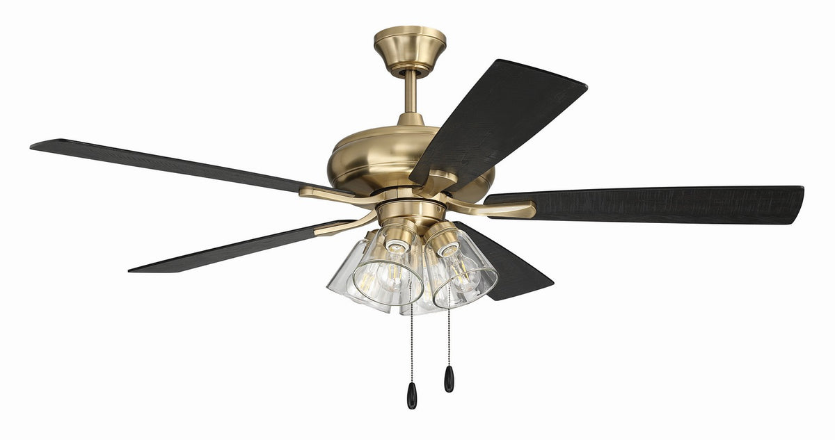 Craftmade - ECF104SB5-BWNFB - 52" Ceiling Fan - Eos Clear 4 Light - Satin Brass