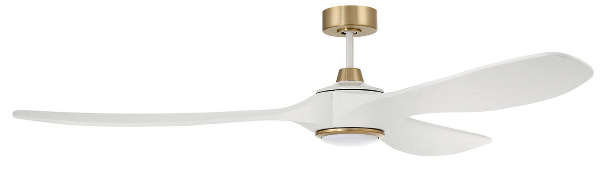 Craftmade - EVY72WSB3-NWF - 72" Ceiling Fan - Envy 72" Ceiling Fan no Wifi - White/Satin Brass