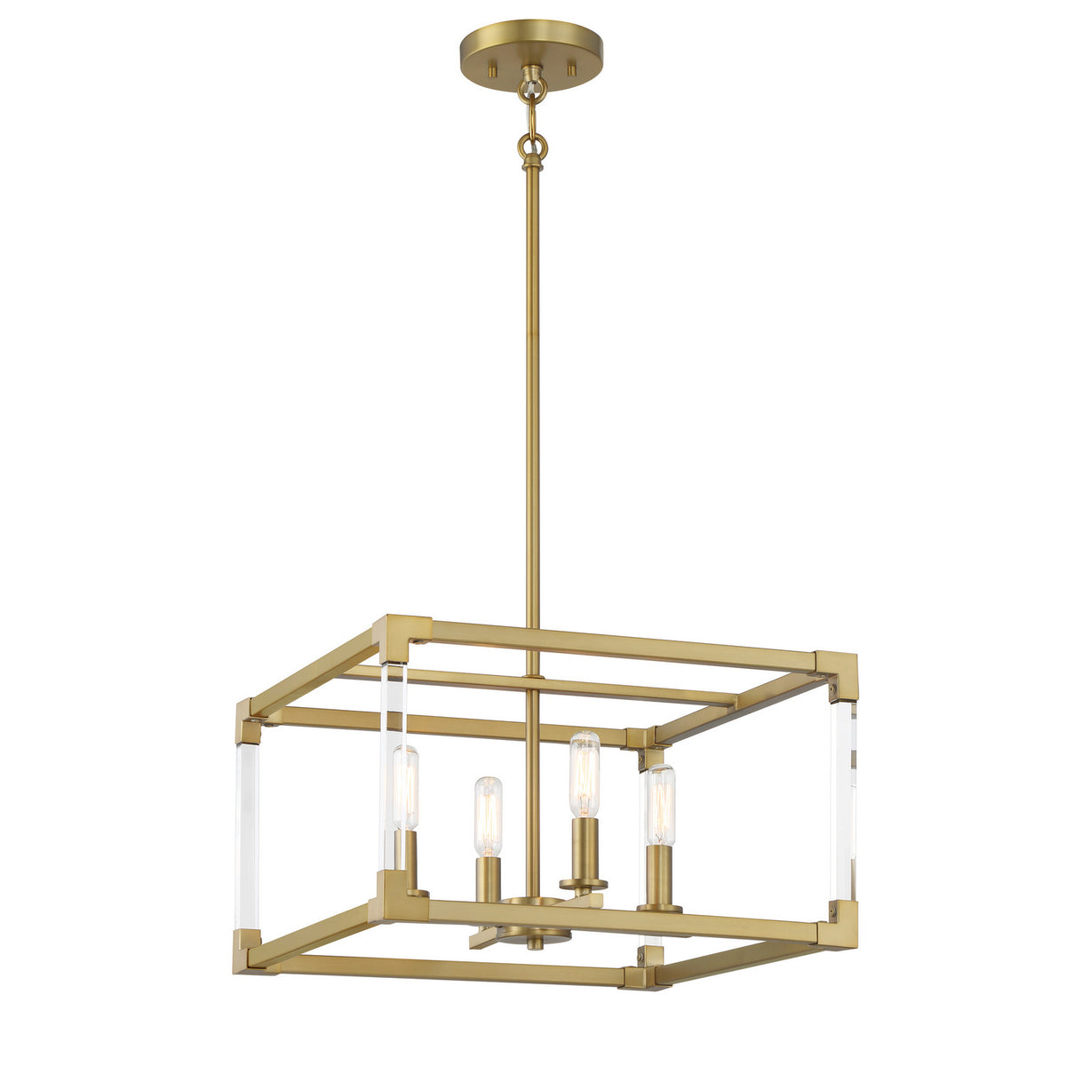Minka-Lavery - 1458-695 - Four Light Pendant - Oro District - Soft Brass