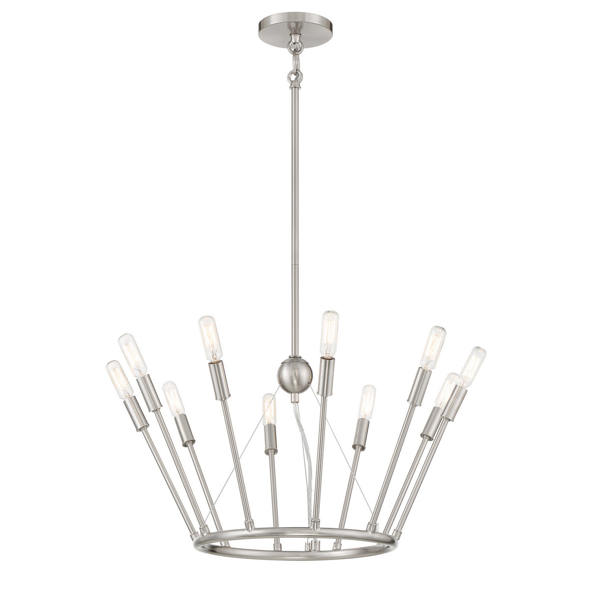 George Kovacs - P1680-084 - Ten Light Chandelier - Royalty - Brushed Nickel