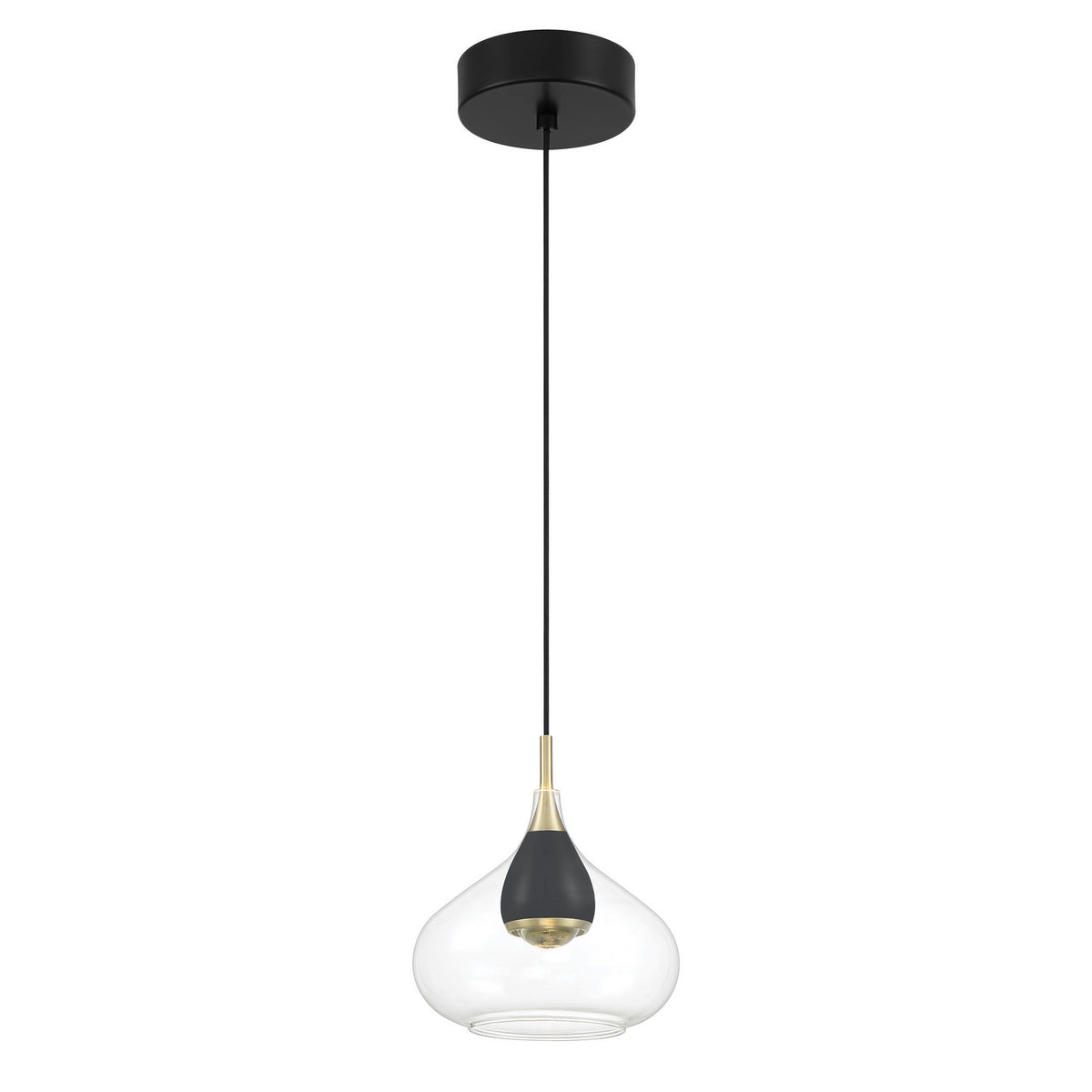George Kovacs - P5460-884-L - LED Mini Pendant - Arabesque - Coal And Brushed Gold