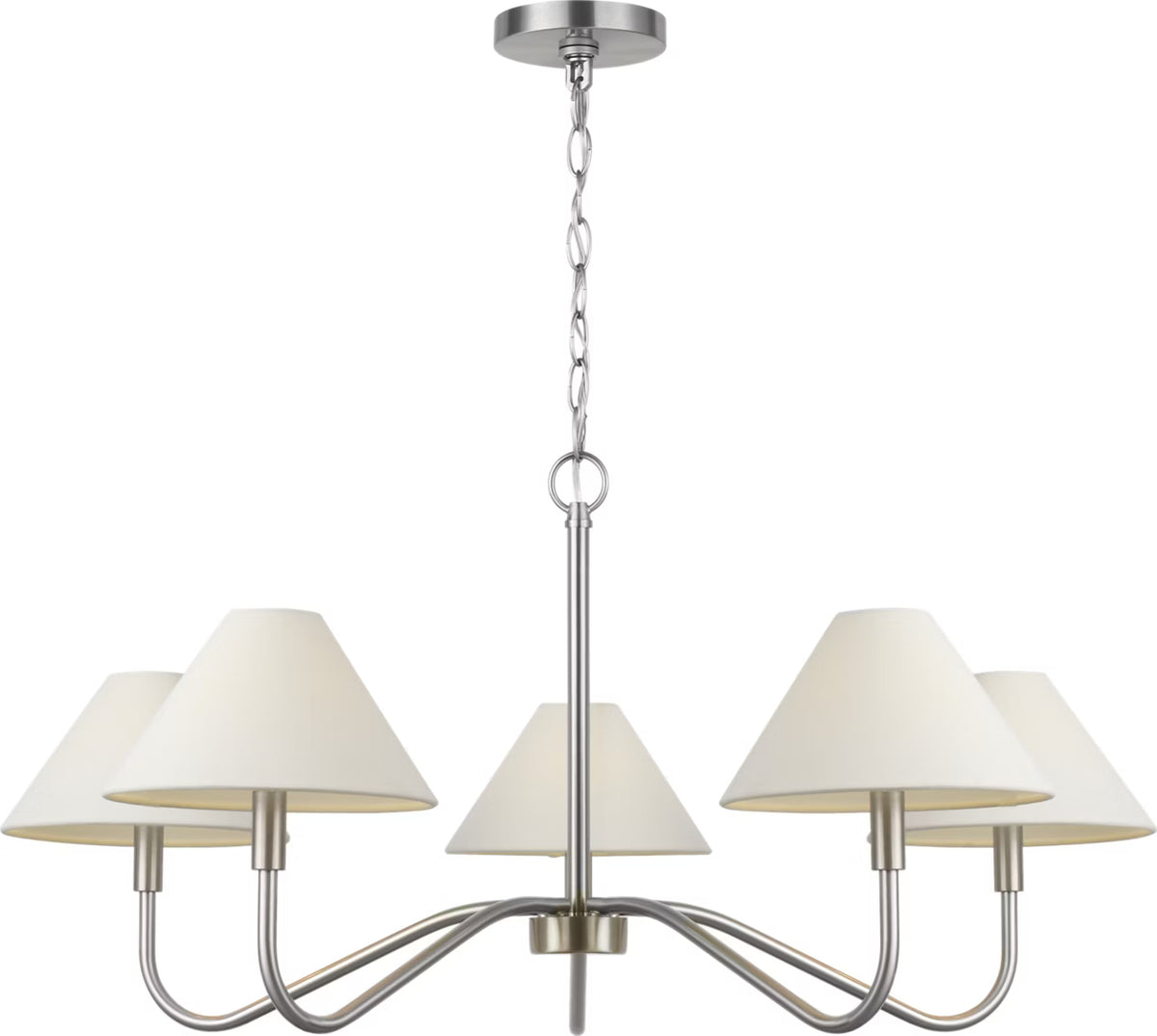 Visual Comfort Studio - DJC1205BN - Five Light Chandelier - Eldon - Brushed Nickel