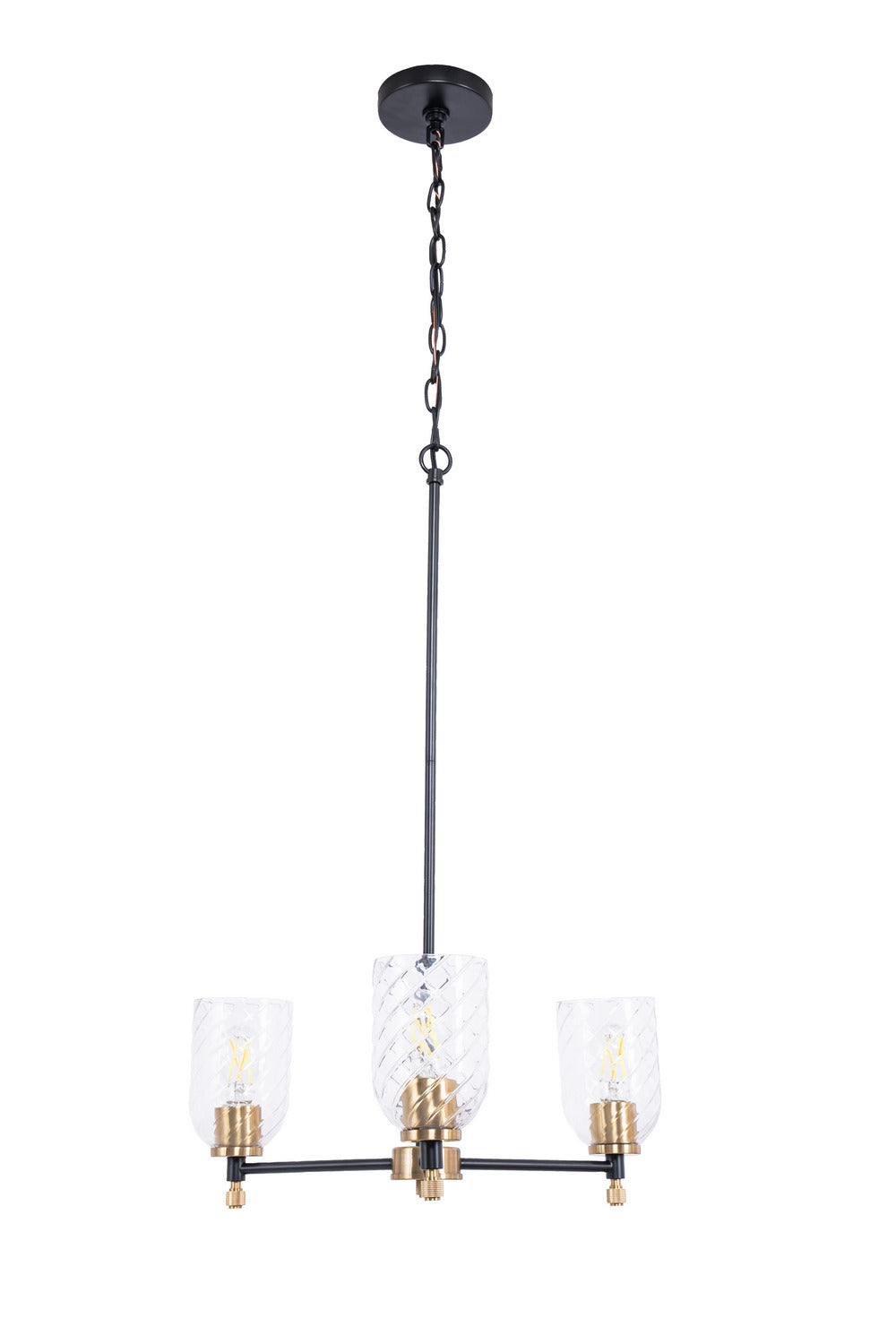 Craftmade - 60323-FBSB-C - Three Light Chandelier - Council - Flat Black/Satin Brass