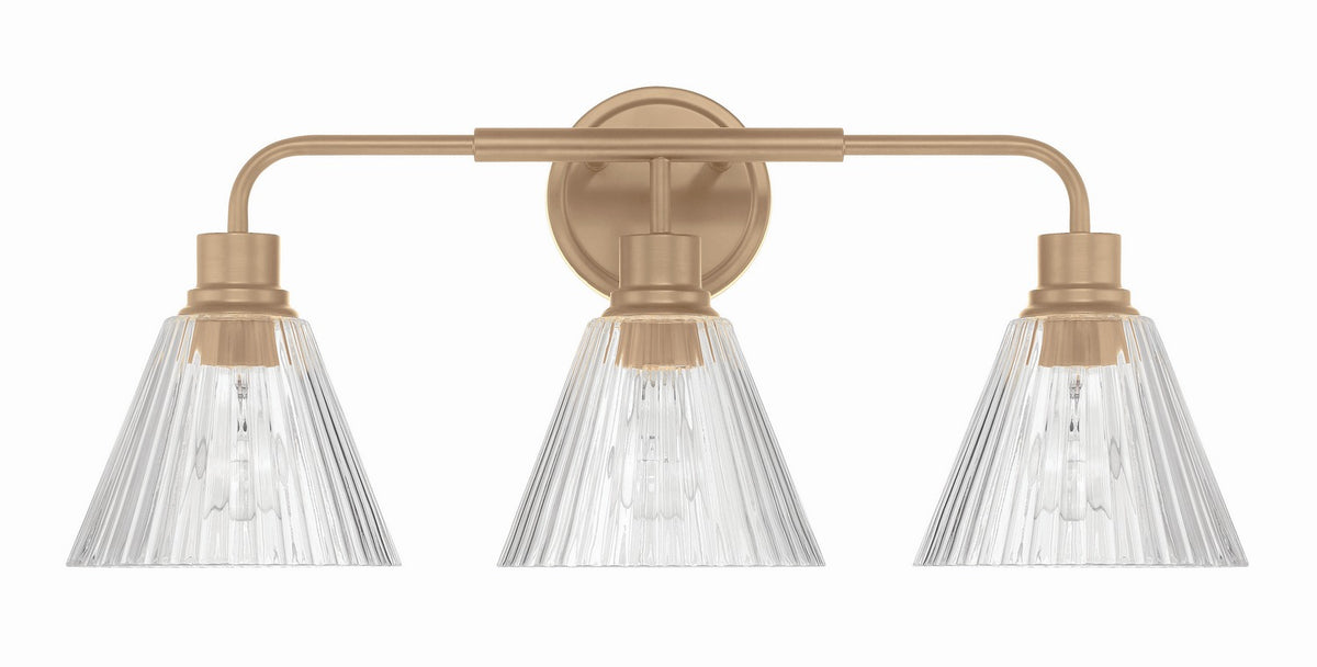 Craftmade - 61103-CPZ - Three Light Vanity - Pleated - Premium Bronze