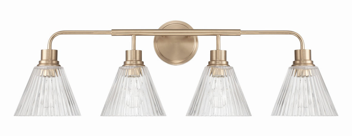 Craftmade - 61104-CPZ - Four Light Vanity - Pleated - Premium Bronze