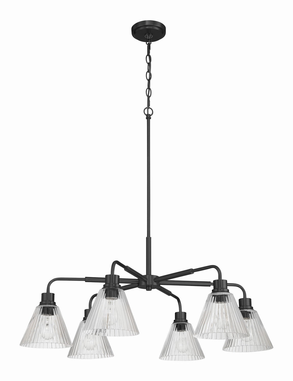 Craftmade - 61126-FB - Six Light Chandelier - Pleated - Flat Black