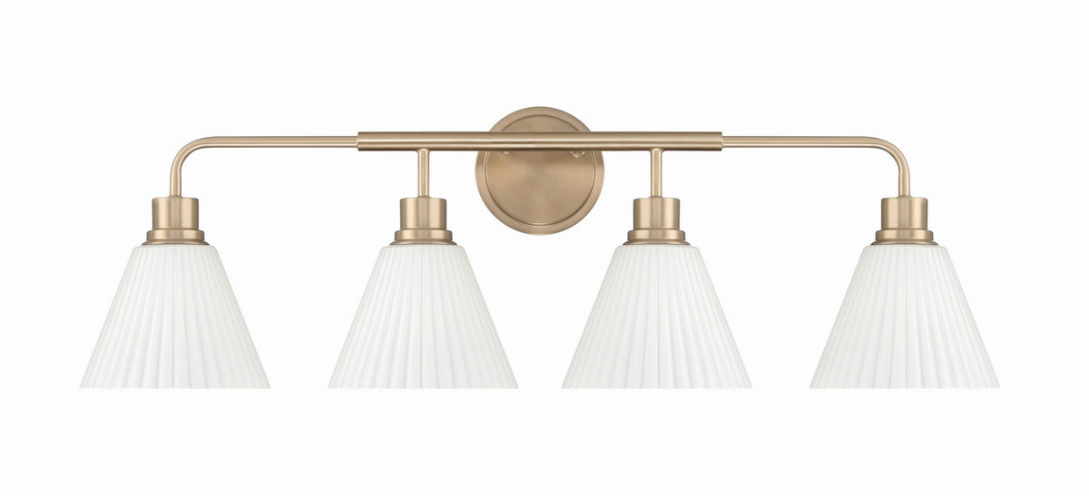 Craftmade - 62304-CPZ - Four Light Vanity - Pleated II - Premium Bronze