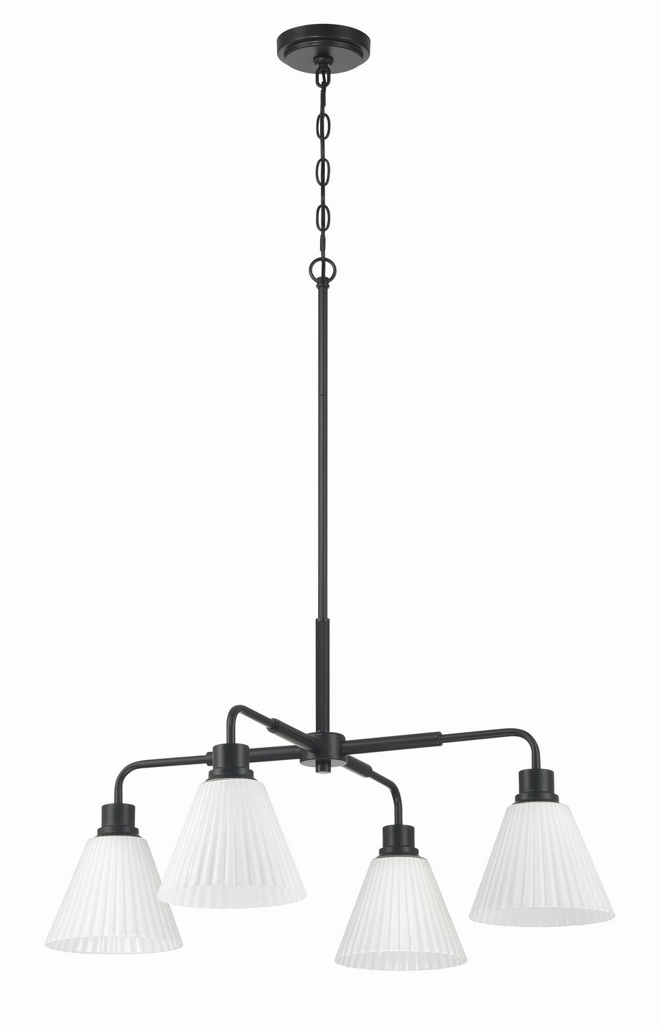 Craftmade - 62324-FB - Four Light Chandelier - Pleated II - Flat Black