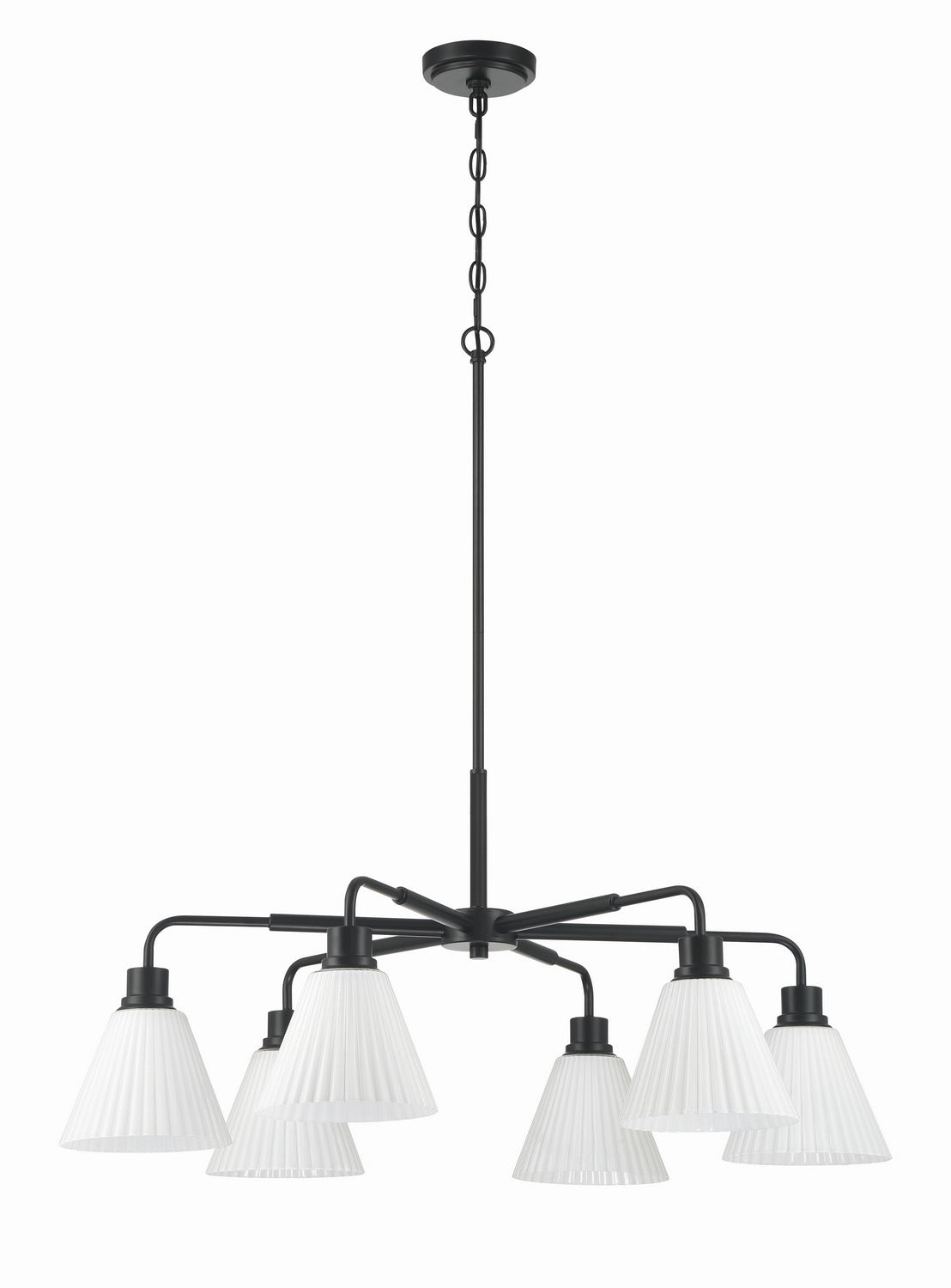 Craftmade - 62326-FB - Six Light Chandelier - Pleated II - Flat Black