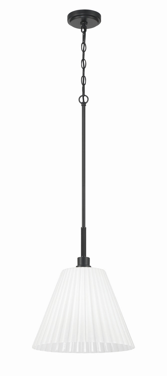 Craftmade - 62392-FB - One Light Pendant - Pleated II - Flat Black