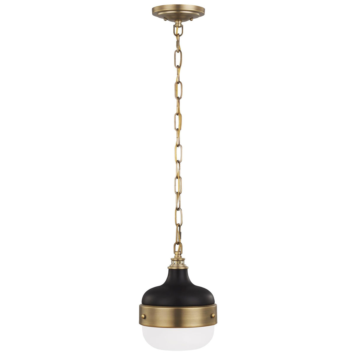 Generation Lighting - P1282DAB/MB - One Light Pendant - Cadence - Dark Antique Brass / Matte Black