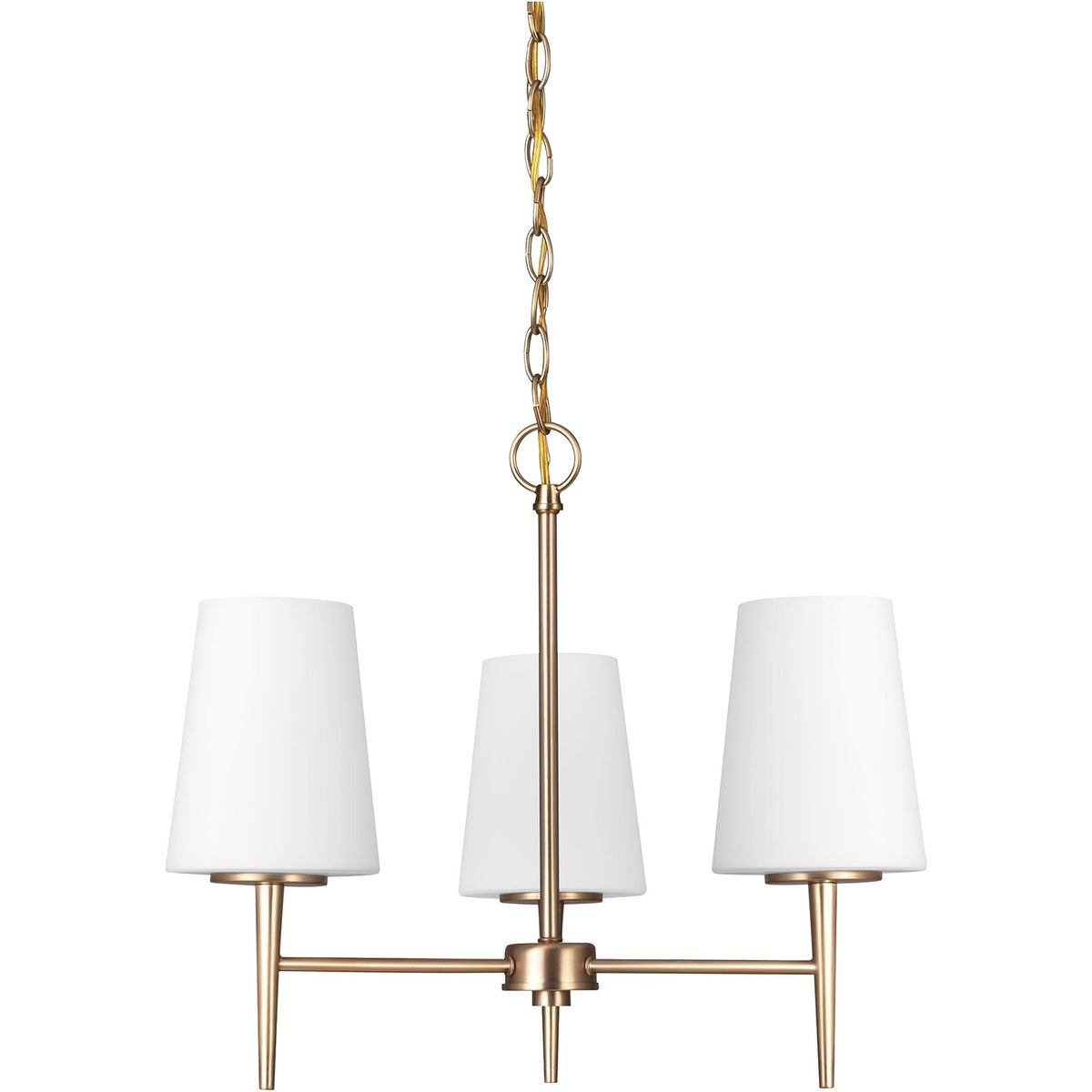 Generation Lighting - 3140403-848 - Three Light Chandelier - Driscoll - Satin Brass